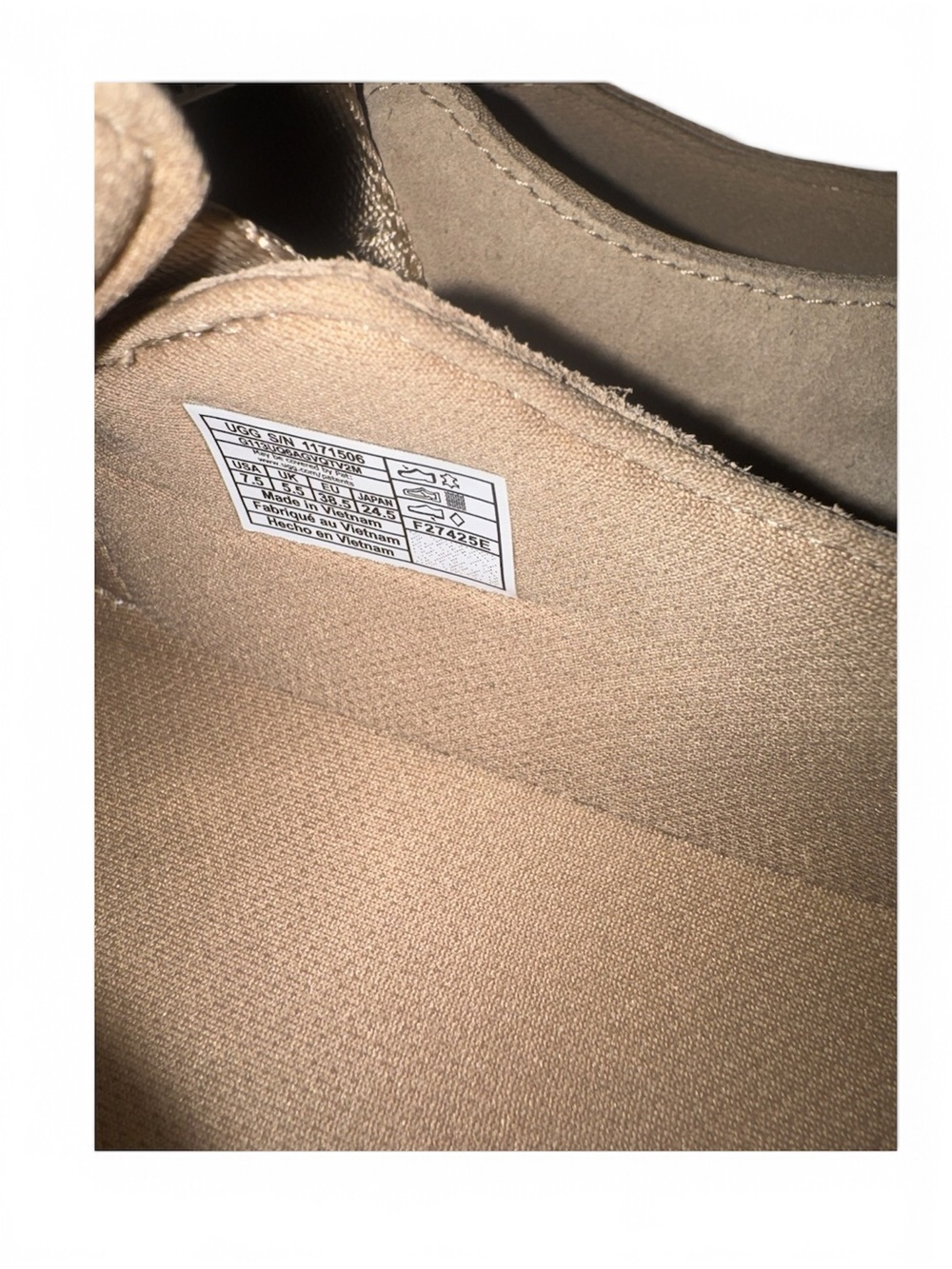 UGG women’s Beige Goldenstar Suede Mary Jane with Adjustable Strap - Picture 6 of 6